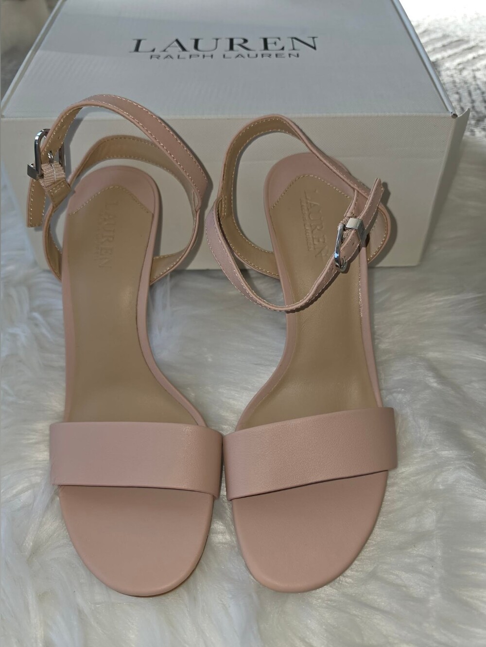 Lauren Ralph Lauren Women's Gwen Ankle-Strap Dress Sandals - Sunrise Blush, 7.5B
